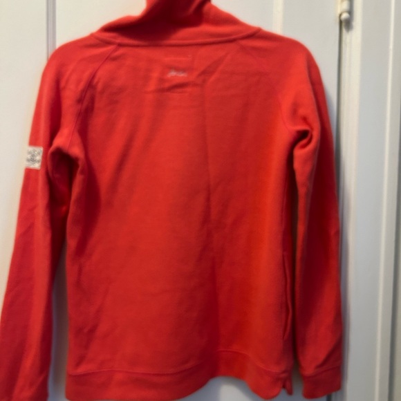 Joules Cotton Blend Cowl Neck with Pockets, Coral, size 2 - Picture 3 of 4